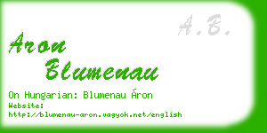 aron blumenau business card